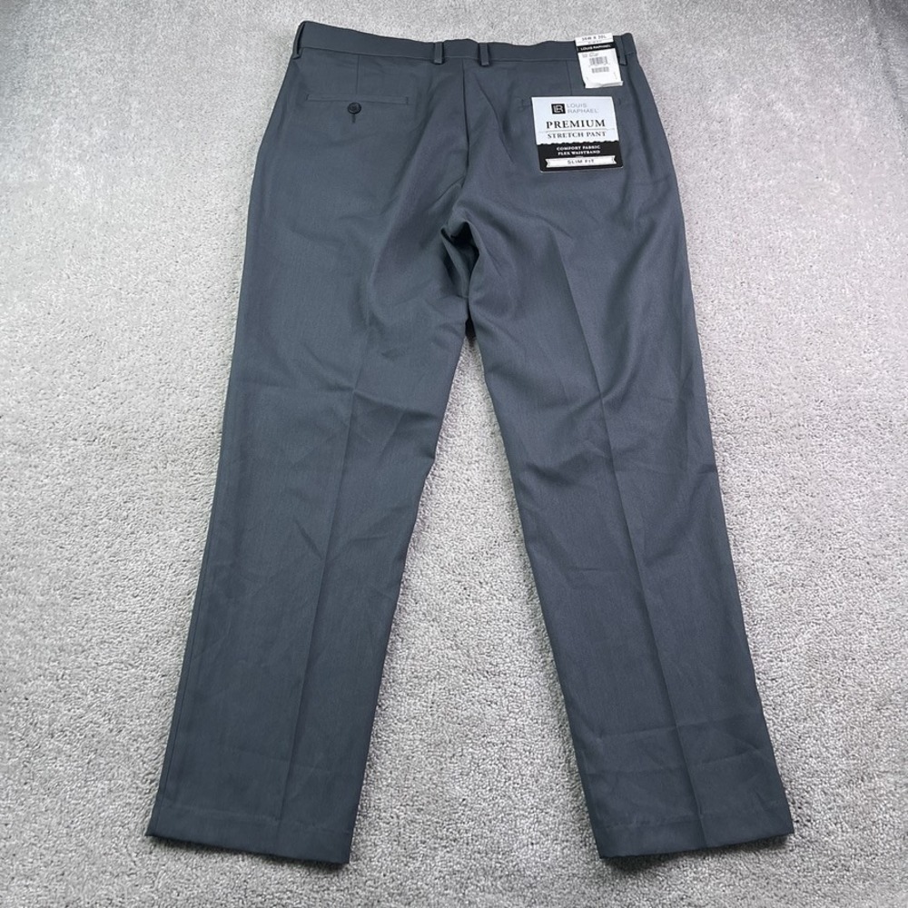 NEW Louis Raphael Pants Mens 36x30 Grey Slim Fit Stretch Business Trousers NWT